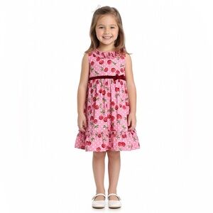 EUC girls size 6 pink cherry dress adorable!